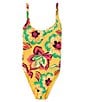 Color:Yellow - Image 3 - Bright Bloom Scrunchie Textured Classic Tank One Piece Swimsuit