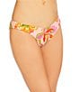 GB Bright Bloom Scrunchie Textured Extra High Leg Scoop Hipster Swim Bottom, Color:Multi - Image 1