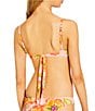 GB Bright Bloom Scrunchie Textured Wide Strap Bandeau Swim Top, Color:Multi - Image 2