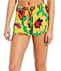 Color:Yellow - Image 1 - Bright Bloom Short Swimsuit Cover Up