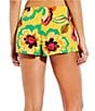 Color:Yellow - Image 2 - Bright Bloom Short Swimsuit Cover Up