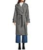 GB Brushed Notch Lapel Belted Trench Coat, Color:Charcoal - Image 2