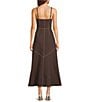 GB Button Front Denim Western Maxi Dress, Color:Brown - Image 2