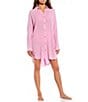 Color:Rosette - Image 1 - Button Front Long Sleeve Shirt Dress Cover-Up