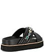 Color:Black - Image 2 - Charm-Ing Leather Cross Strap Charm Chunky Platform Sandals