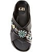 Color:Black - Image 5 - Charm-Ing Leather Cross Strap Charm Chunky Platform Sandals