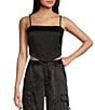 Color:Black - Image 1 - Coordinating Charmeuse Scarf Tank Top