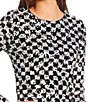 Color:White/Black - Image 3 - Checkerboard Sequin Fitted Mini Dress