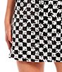Color:White/Black - Image 4 - Checkerboard Sequin Mini Skirt