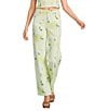 GB Coordinating Bright Floral Print Wide Leg Denim Jeans - Image 1