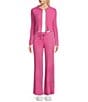 Color:Rose Pink - Image 3 - Coordinating High Rise Ribbed Eyelash Knit Lounge Pants
