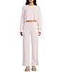 GB Coordinating Wide Leg Drawstring Sweatpants, Color:Pale Pink - Image 3