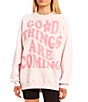 Color:Pale Pink - Image 1 - Country Club Long Sleeve Crew Sweatshirt