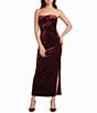 GB Crushed Velvet Strapless Dress - Image 1