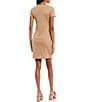 Color:Taupe - Image 2 - Cut Out Short Sleeve Ribbed Knit Dress