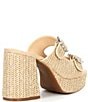 Color:Natural - Image 2 - Deja-Vu Raffia Rhinestone Buckle Platform Sandals