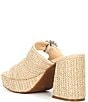 Color:Natural - Image 3 - Deja-Vu Raffia Rhinestone Buckle Platform Sandals