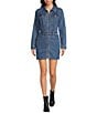 GB Denim Front Zip Mini Dress - Image 1