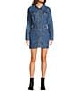 GB Denim Front Zip Mini Dress - Image 3