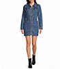 GB Denim Front Zip Mini Dress - Image 1