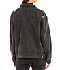 Color:Black - Image 2 - Distressed Oversized Denim Jacket