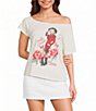 GB Dolly Parton Rose Off Shoulder Graphic Tee - Image 1