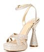 Color:Sand Gold - Image 4 - Dream-Land Rhinestone Heel Charm Dress Sandals