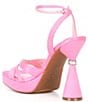Color:Party Pink - Image 3 - Dream-Land Rhinestone Heel Charm Satin Dress Sandals