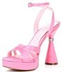 Color:Party Pink - Image 4 - Dream-Land Rhinestone Heel Charm Satin Dress Sandals