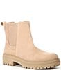 Color:Spanish Sand - Image 1 - Dyna-Mite Suede Lug Sole Chelsea Booties