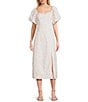 GB Embroidered Floral Print Midi Dress - Image 1