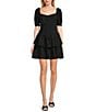 GB Eyelet Mini Dress, Color:Black - Image 1
