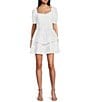 GB Eyelet Mini Dress, Color:White - Image 1
