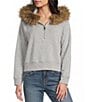 GB Faux Fur Hoodie Zip Up Jacket - Image 1