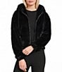 GB Faux Fur Zip Front Hooded Jacket - Image 1