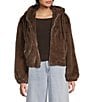 GB Faux Fur Zip Front Hooded Jacket - Image 6