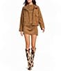 GB Faux Suede Coordinating Mini Skirt - Image 3
