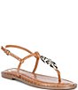 GB First-Light Croc-Embossed T-Strap Flat Sandals - Image 1