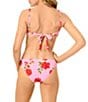 GB Floraflage Pink Scrunchie Textured Wide Strap Bandeau Swim Top - Image 4