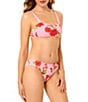 GB Floraflage Pink Scrunchie Textured Wide Strap Bandeau Swim Top - Image 5