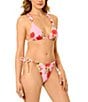 GB Floraflage Pink Scrunchie Textured Wide Strap Triangle Swim Top & Floraflage Pink Scrunchie Textured Tie Side Swim Bottom - Image 1