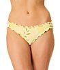 GB Floraflage Printed Scrunchie Textured Lettuce Edge Hipster Swim Bottom - Image 1