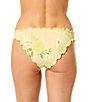 GB Floraflage Printed Scrunchie Textured Lettuce Edge Hipster Swim Bottom - Image 2