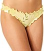 GB Floraflage Printed Scrunchie Textured Lettuce Edge Hipster Swim Bottom - Image 3
