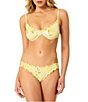 GB Floraflage Printed Scrunchie Textured Lettuce Edge Hipster Swim Bottom - Image 4