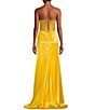 Color:Marigold - Image 2 - Floral Beaded Corset Long Dress