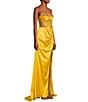 Color:Marigold - Image 3 - Floral Beaded Corset Long Dress
