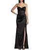 Color:Black - Image 2 - Floral Beaded Corset Long Dress