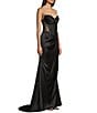 Color:Black - Image 4 - Floral Beaded Corset Long Dress