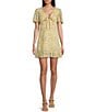 Color:Yellow Multi - Image 1 - Floral Eyelet Mini Dress